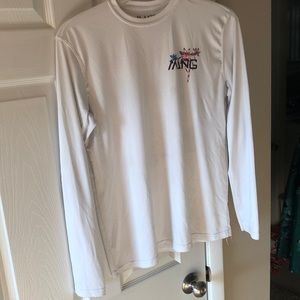 Mang red, white and blue UPF 50 long sleeve shirt.